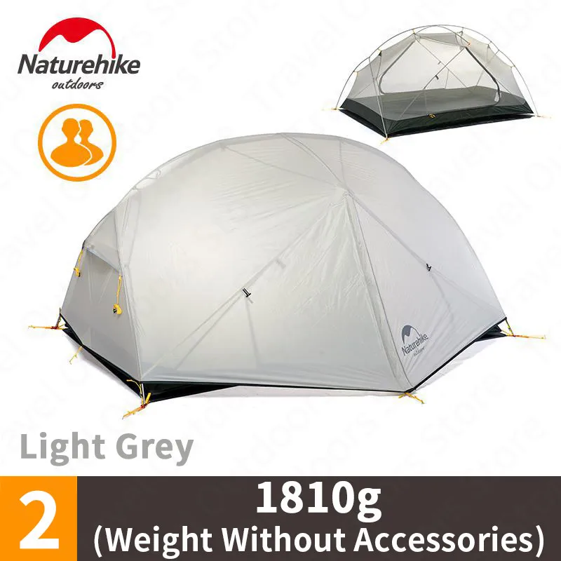 

Naturehike Mongar 2 Camping Tent 2 Person 1.8kg 20D Nylon Fabric Double Layer Tent Camping 3000mm Waterproof Travel Equipment