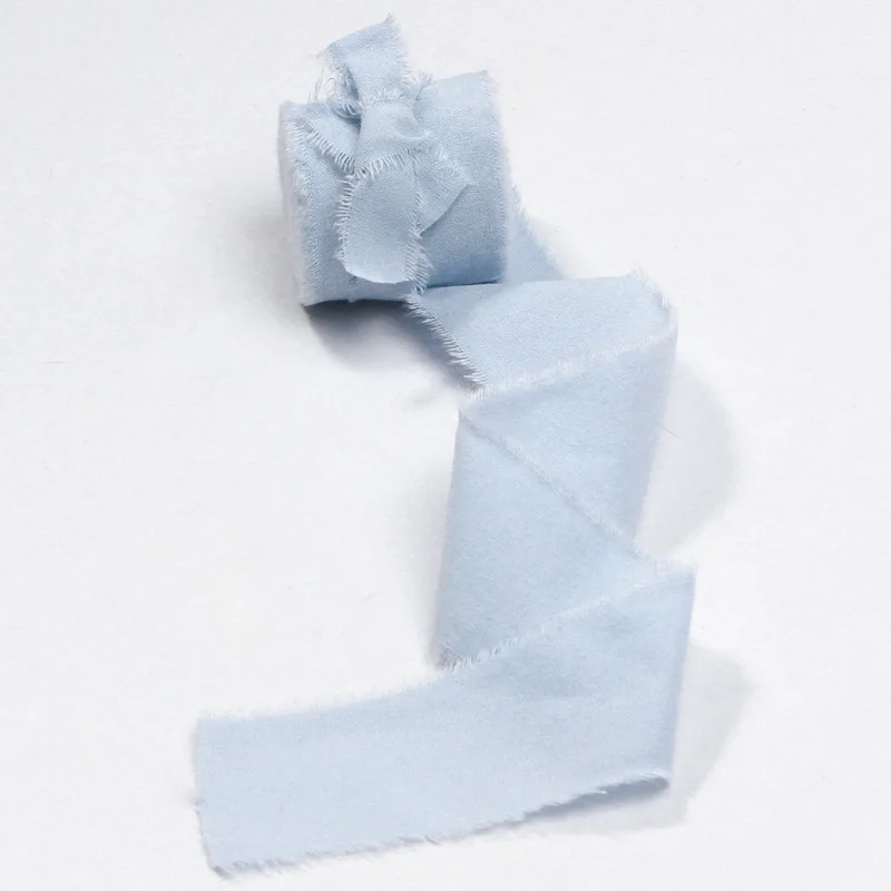 Лента из хлопка и льна ручной работы с потертостями 40 мм