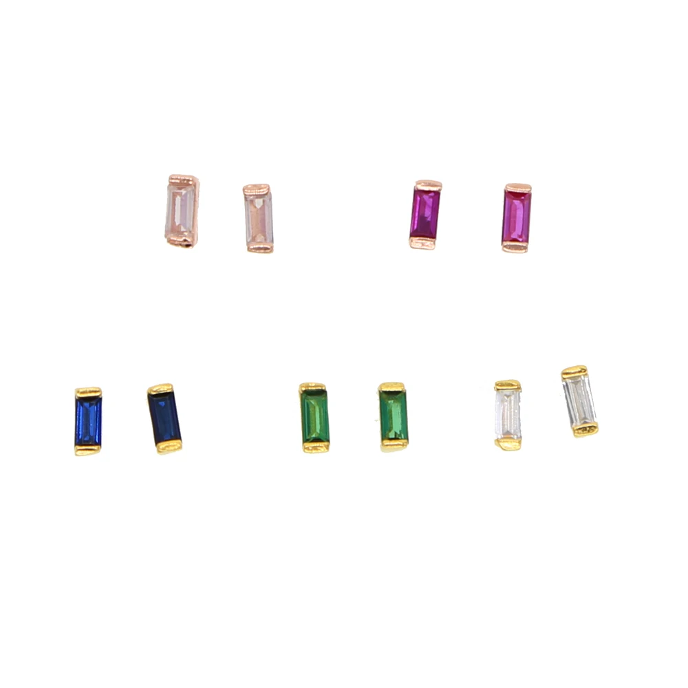 Крошечные изящные золотые ювелирные изделия для девочек с одним камнем багет