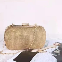 flap design hollow out style metal evening bags chain shoulder handbags golden color retro wedding purse