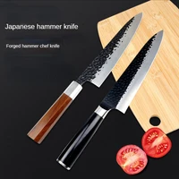 japanese chef knives multi function sushi knife round handle black hammered kitchen knife cooking tools