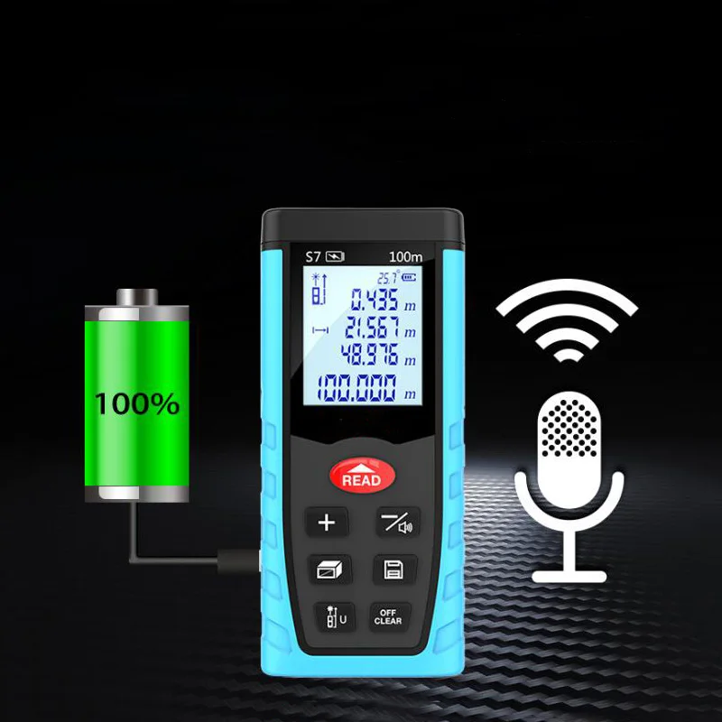 Лазерный дальномер голосового вещания двойной горизонтальный с пузырем