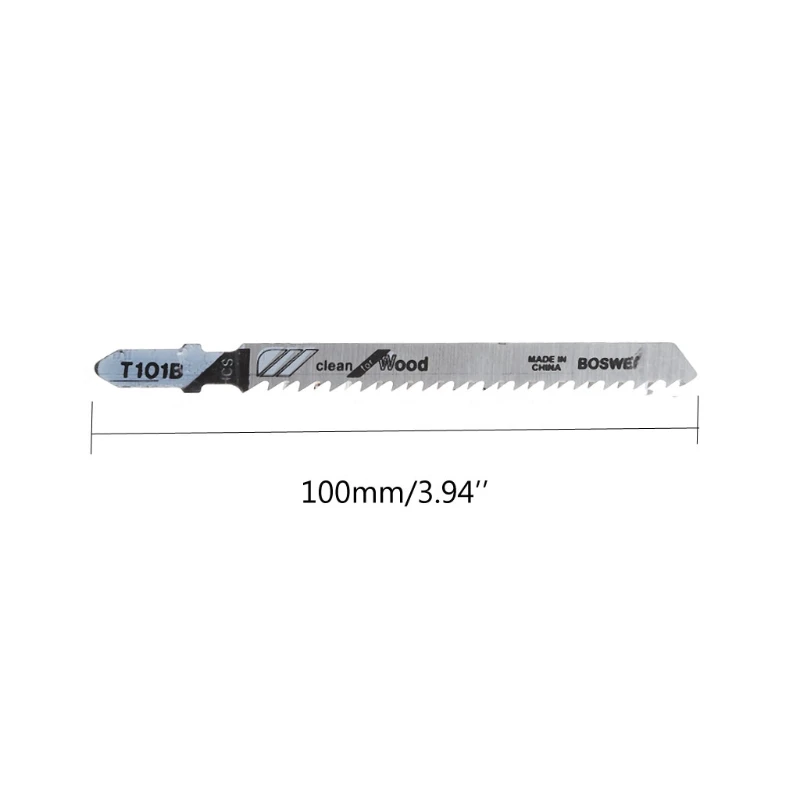 

5 Pcs T101B HCS 100mm Jigsaw Blade Clean For Wood T-Shank Jig Saw Blades
