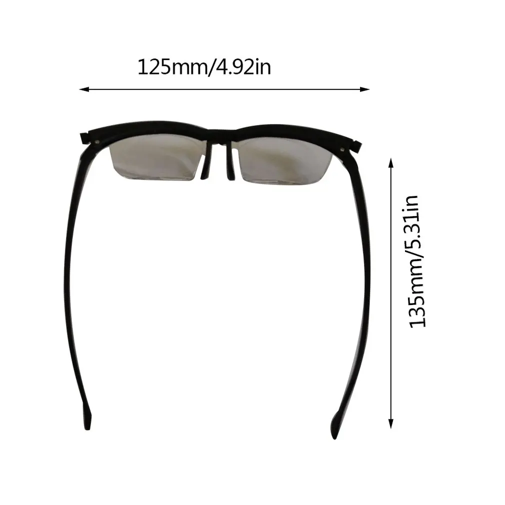 

Adjustable Degree Universal Focal Length Correction Myopia Presbyopia Half Frame AP+PC Material Glasses