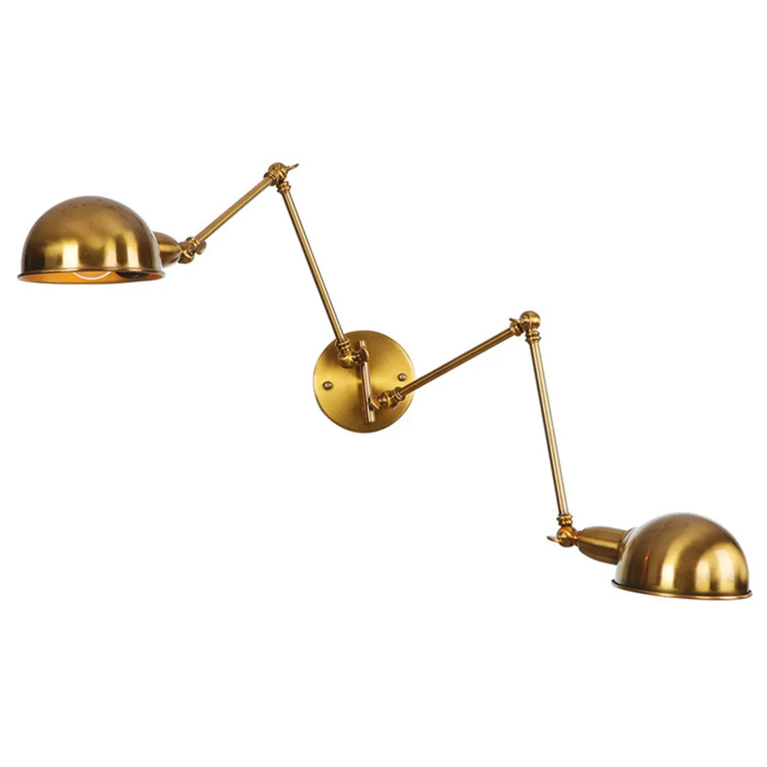 Бронзовый настенный светильник Deconew в стиле ретро двойной винтажный с железными