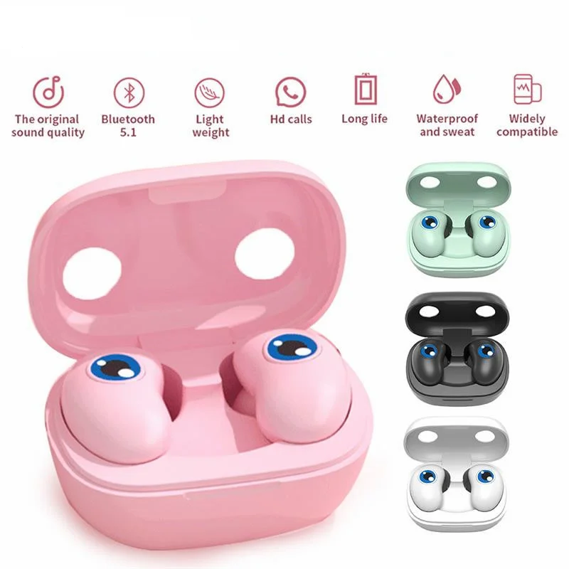

Cute TWS Wireless Headphones Bluetooth 5.1 Earphones 9D Stereo Sports Earbuds Handfree Music Headsets With Microphone Girl Gift