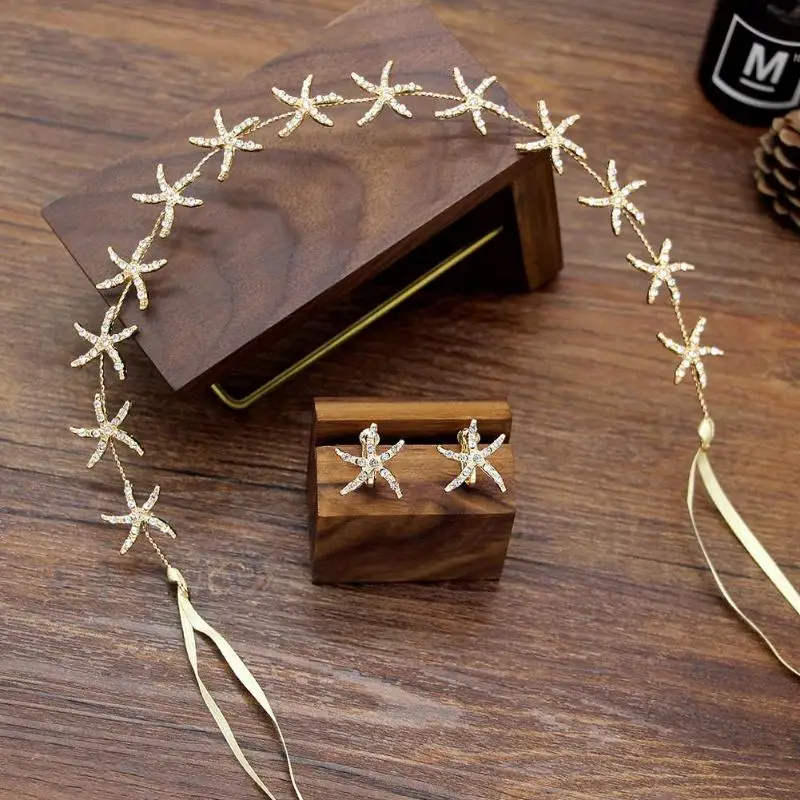 3 шт./компл. Морская звезда Стразы повязка на голову свадебный головной убор