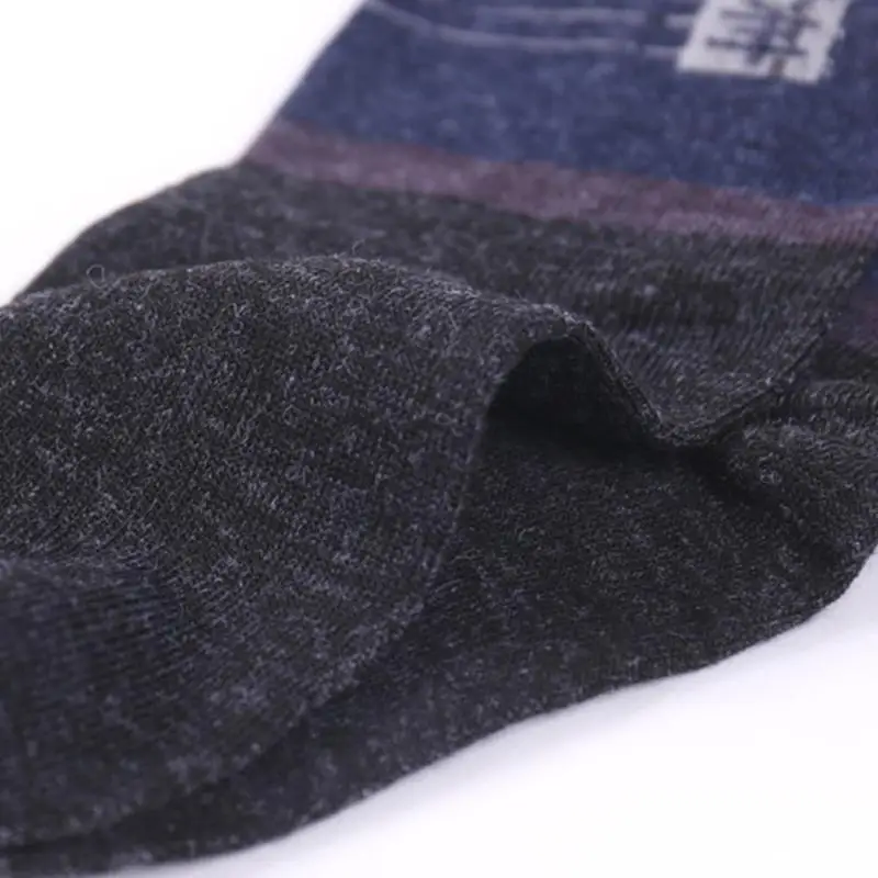 

1 Pair Wool Thick Warm Men Socks Printing Stripe Comfortable Ankle Father Winter Male Breathable Socks Sock For Spring Hot X2R3