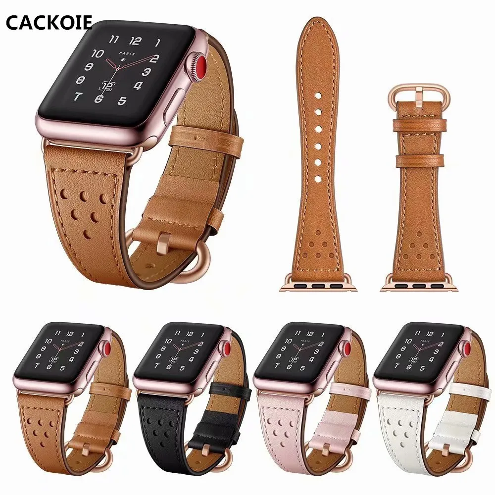 Для наручных часов Apple Watch Series 5 4 3 2 1 Пояс для коррекции кожи с круглыми