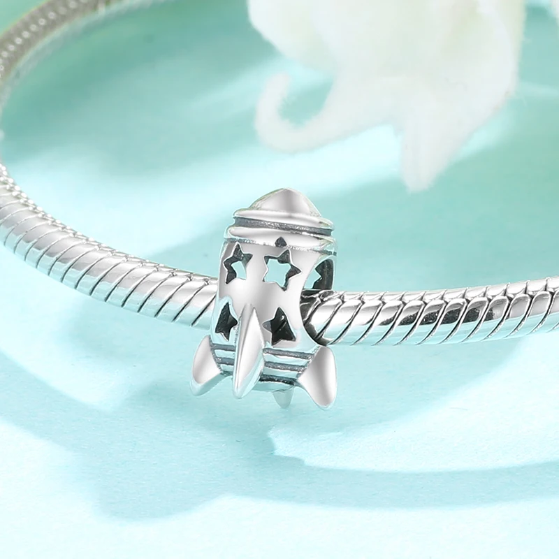 

Hight Quality 925 Sterling Silver Scientist space exploration Shape Beads DIY Accessories fit Original Bracelets Fine Jewelry