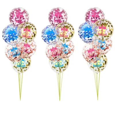 

5pcs Pink Blue Gold Sequin Balloon Crown Confetti Latex Balloon Set Boy Girl 1 /2/3 Years Old Happy Birthday Party Supplies