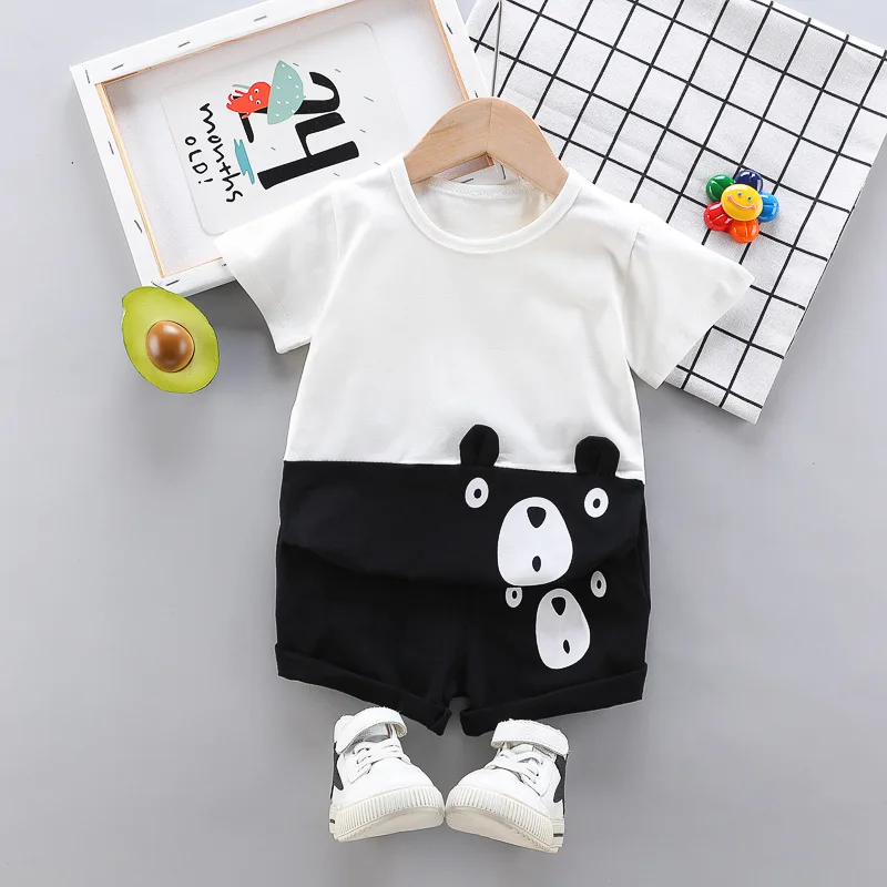 

Summer Children Boys Girls Clothes Baby Patchwork Cotton t-shirt Pants 2Pcs/Sets Kids Sport Suits Toddler Tracksutis 0-4 Years