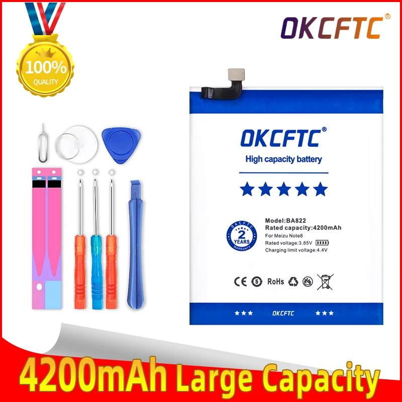 

OKCFTC New Original 4200mAh BA822 Battery For Meizu Note 8 Note8 M822H M822Q Mobile Phone Batteries