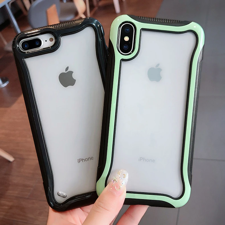 Гибридный чехол из ТПУ и поликарбоната для iPhone7 iPhone 11 Max 7 Plus 8 6 6s X XS XR 12 PluS Матовый