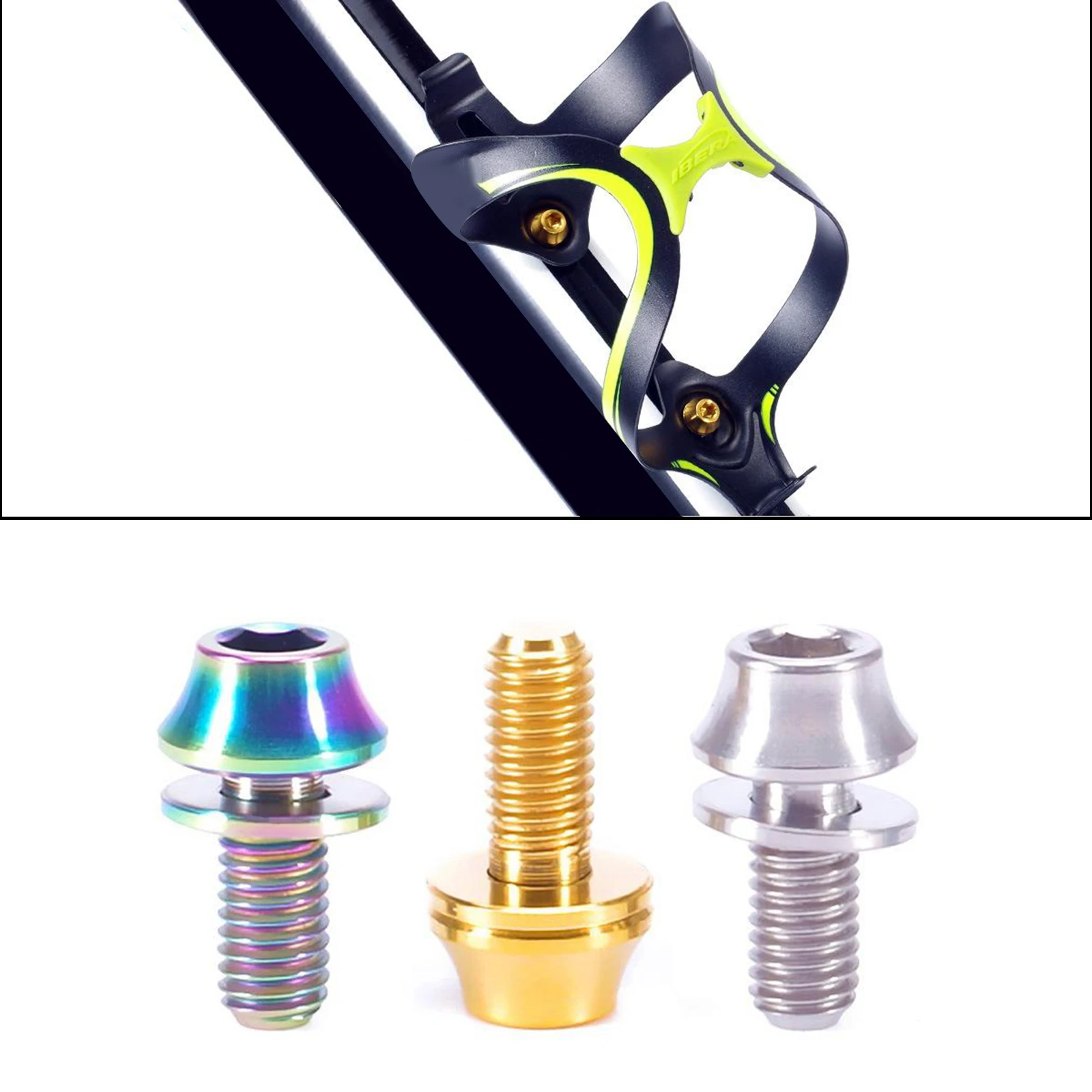 

Bike Water Bottle Cage Bolt Bracket Socket Washer Screw Hex Socket MTB Accessory