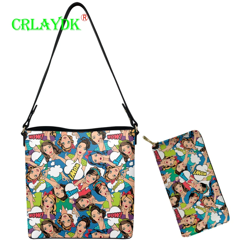 

CRLAYDK Large Capacity Tote Bags for Women PU Leather Purses Handbag Ladies Business Office Shoulder Satchel Pop Art Wallets