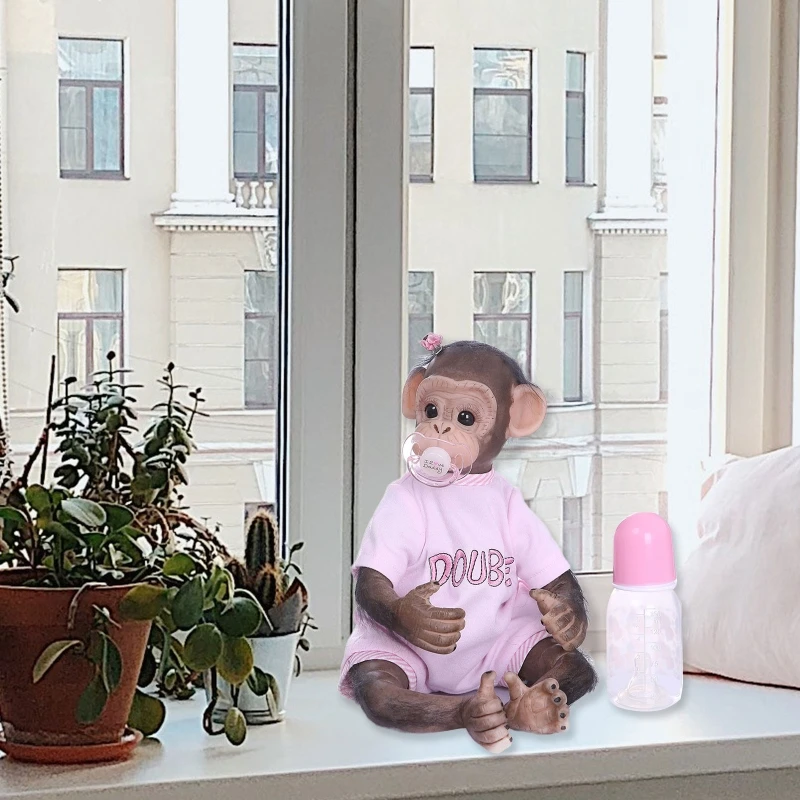 Фото Кукла реборн 40JC 15 8 дюйма 40 см кукла милая обезьяна мягкая силиконовая