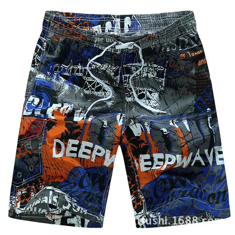 

2021 Summer Beach Men's Shorts Breathable Quick Dry Loose Bermuda Swimming Trunks Bandana Fashion Casual Pants Plus Size M-6XL