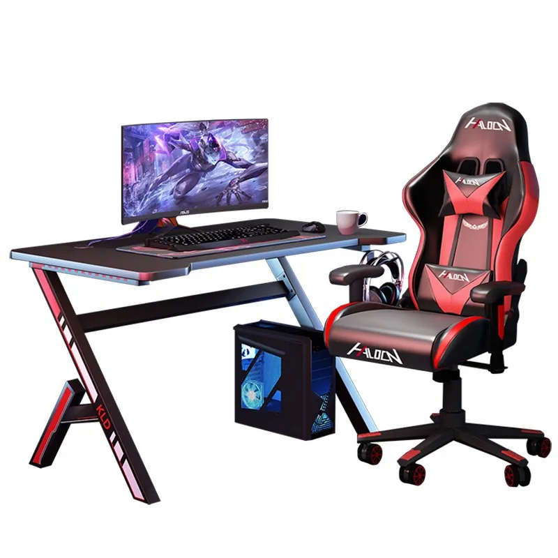 

47 Inch Ergonomic Gaming Desk with RGB LED Light E-sports Computer Table Stand Desk Laptop Desk Pro Workstation with Cup Holder