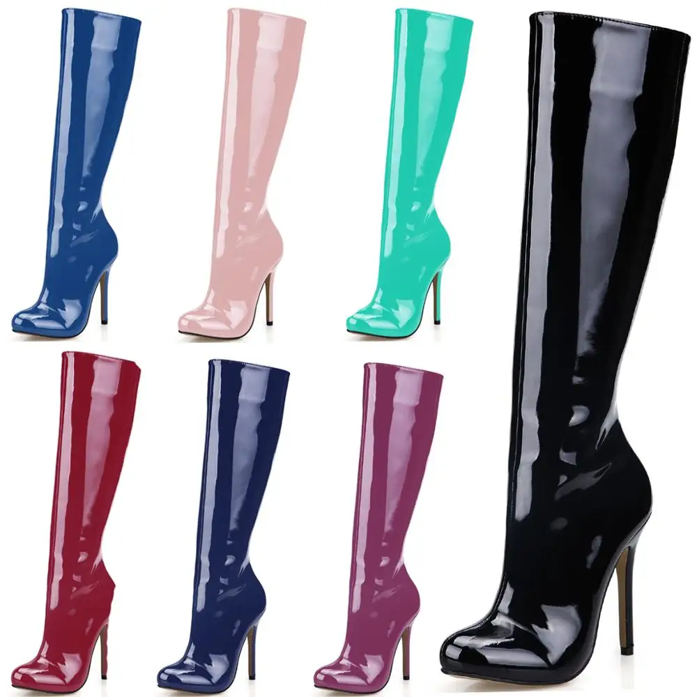 Женские вечерние сапоги CHMILE CHAU высокие на шпильке с круглым носком 0640cbt b|fashion