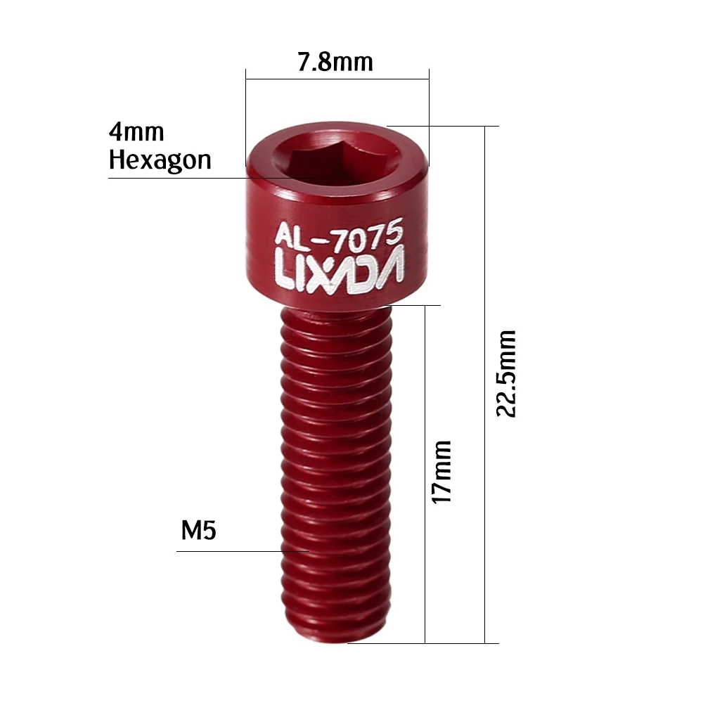 4 шт. M5 * 17 мм велосипедный велосипед стержневые винты болты Сверхлегкий AL7075