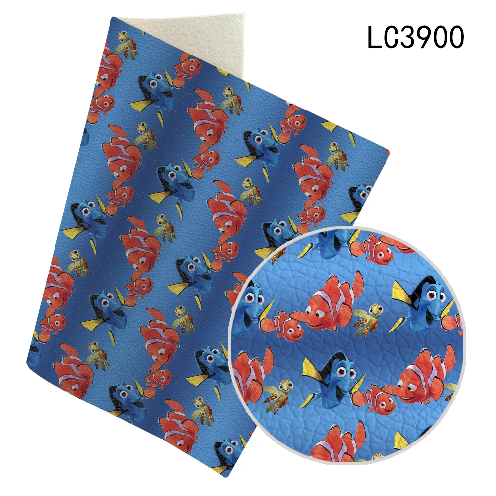 Lychee Термотрансферная ткань синтетическая кожа маленькая золотая рыбка для