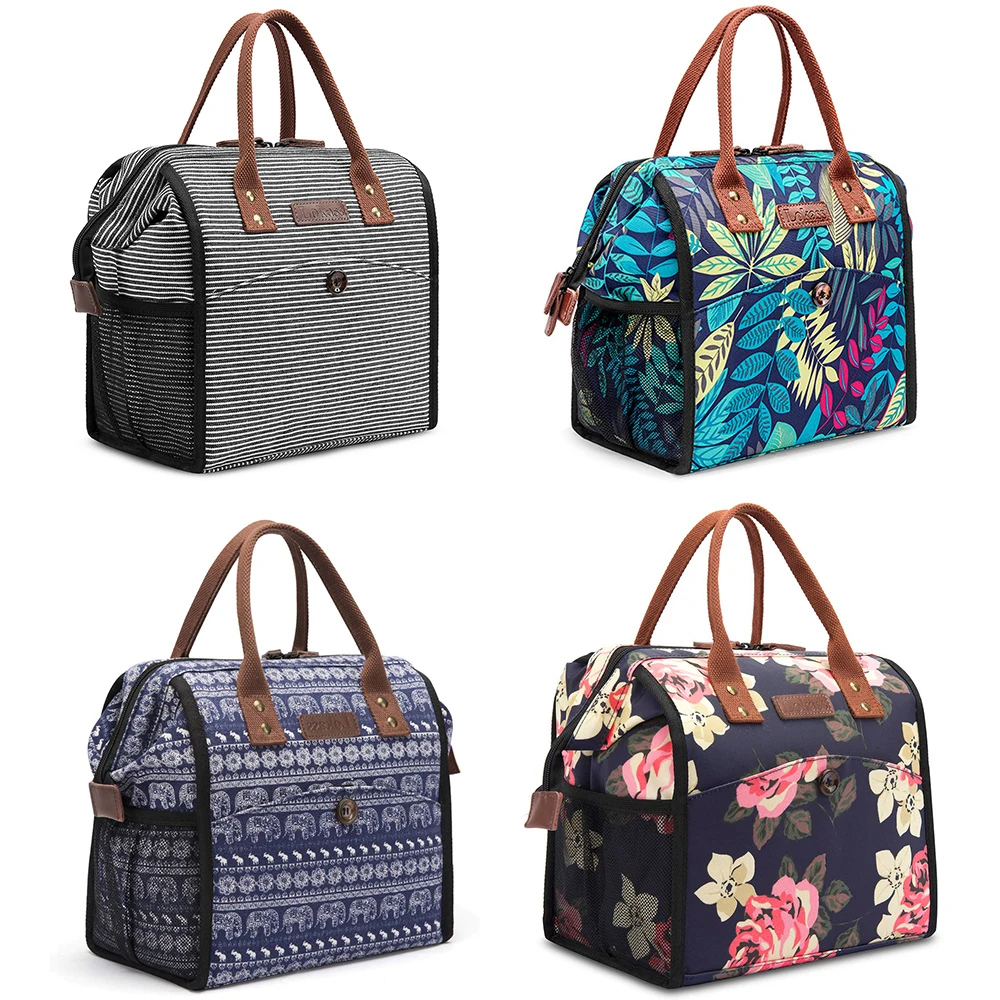 Портативная сумка холодильник для обеда женская тоут изолированная еды широкий