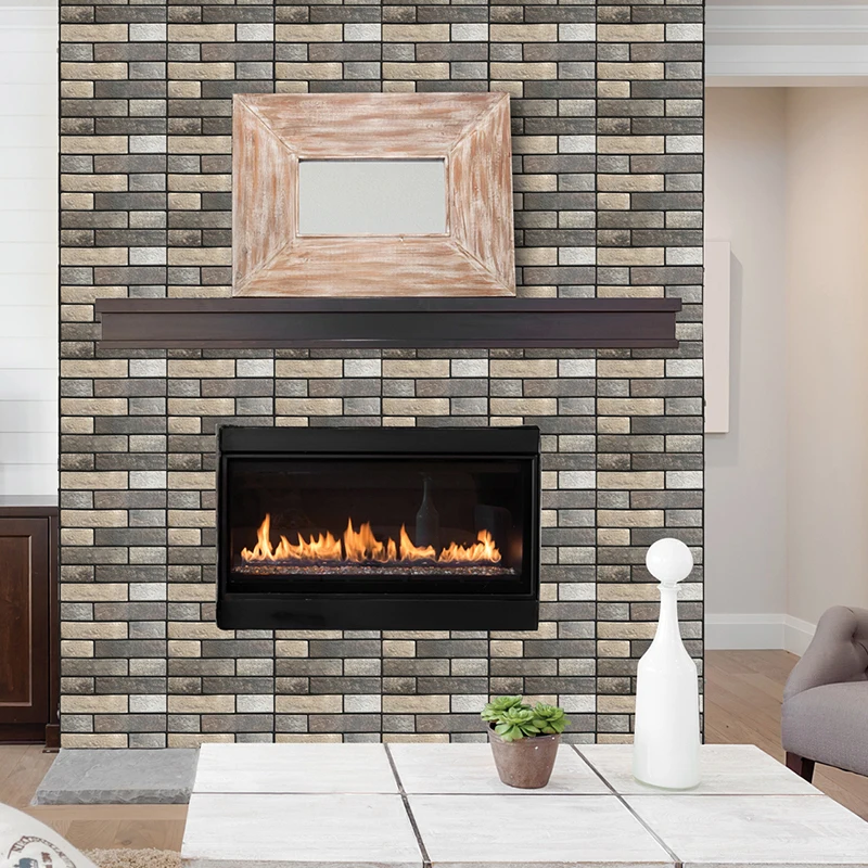 3D обои 10 шт. самоклеящиеся водонепроницаемые с рисунком кирпичного камня для