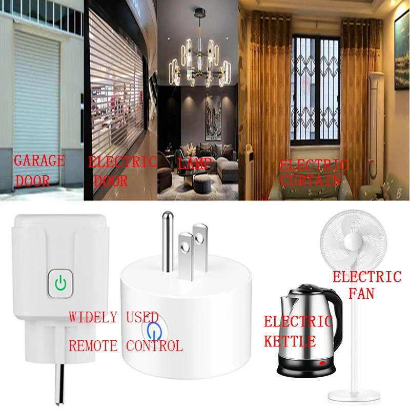 433 МГц AC 110 В 220 ЕС RF Интеллектуальная вилка питания с монитором Беспроводная