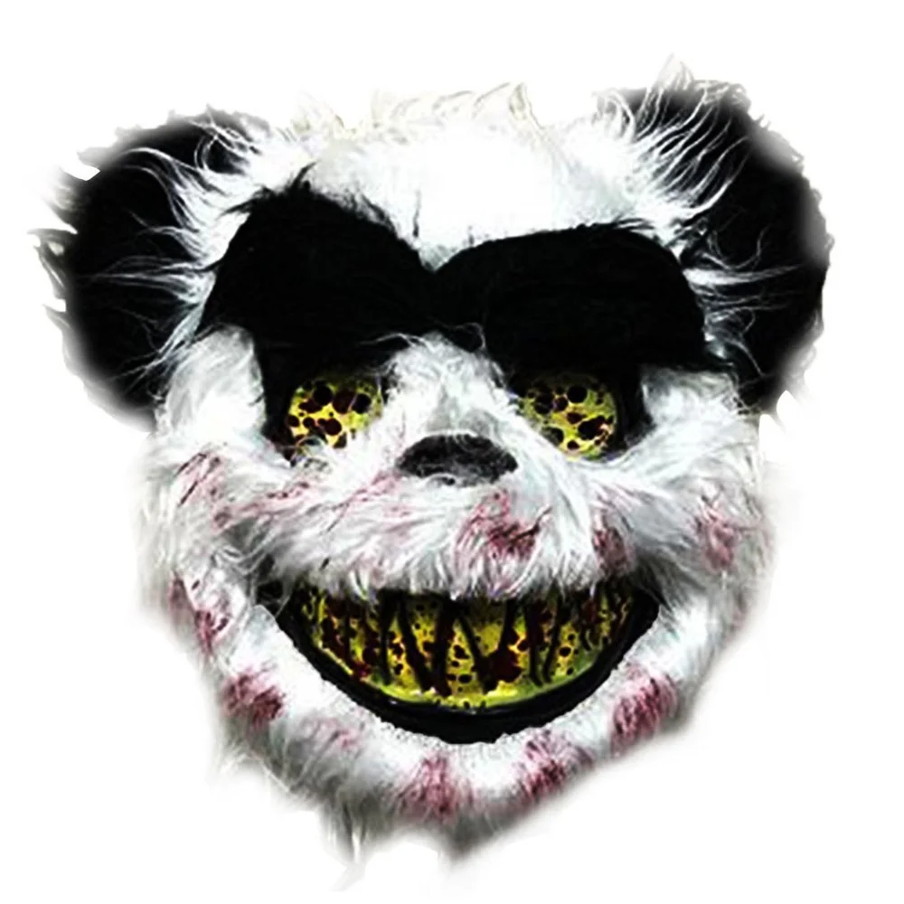 Panda Маска на Хэллоуин кровавый убийца кровавая пушистая маска на Хэллоуин пушистая ролевая игра для детей и взрослых страшная маска - Цвет: Panda
