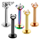 UOTOP 5 шт.лот кольцо для губ Labret Циркон анодированный внутренний резьбовой зубец Монро 16 г трагус Спираль пирсинг кольцо для носа для женщин