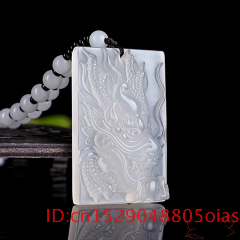 Натуральный китайский агат белый халцедон Дракон нефрит кулон ожерелье модное