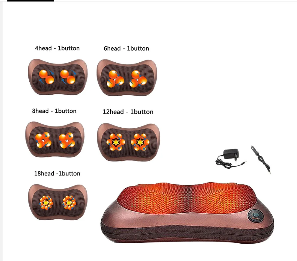 Электрическая массажная подушка с подогревом плеч и спины Массажная для