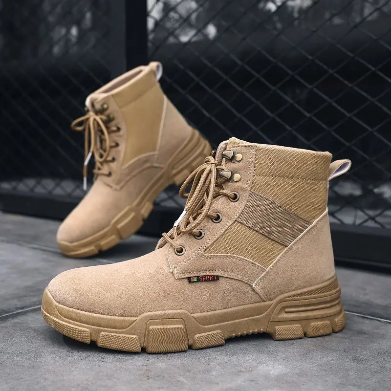 Ботильоны мужские на шнуровке модные водонепроницаемые ботинки в британском