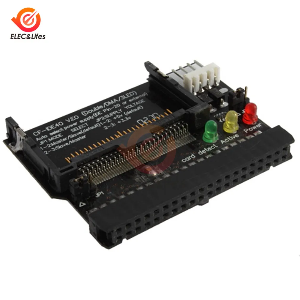 

Double Side CF to 40Pin IDEAdapter Power input 5V Adapter Converter Compact Flash CF to 3.5 Female 40 Pin IDE Bootable Card