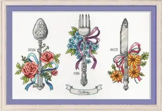 

Набор для вышивки крестом, 11/14/18/28/25/22/16ct, столовые приборы, ложка, вилка нож