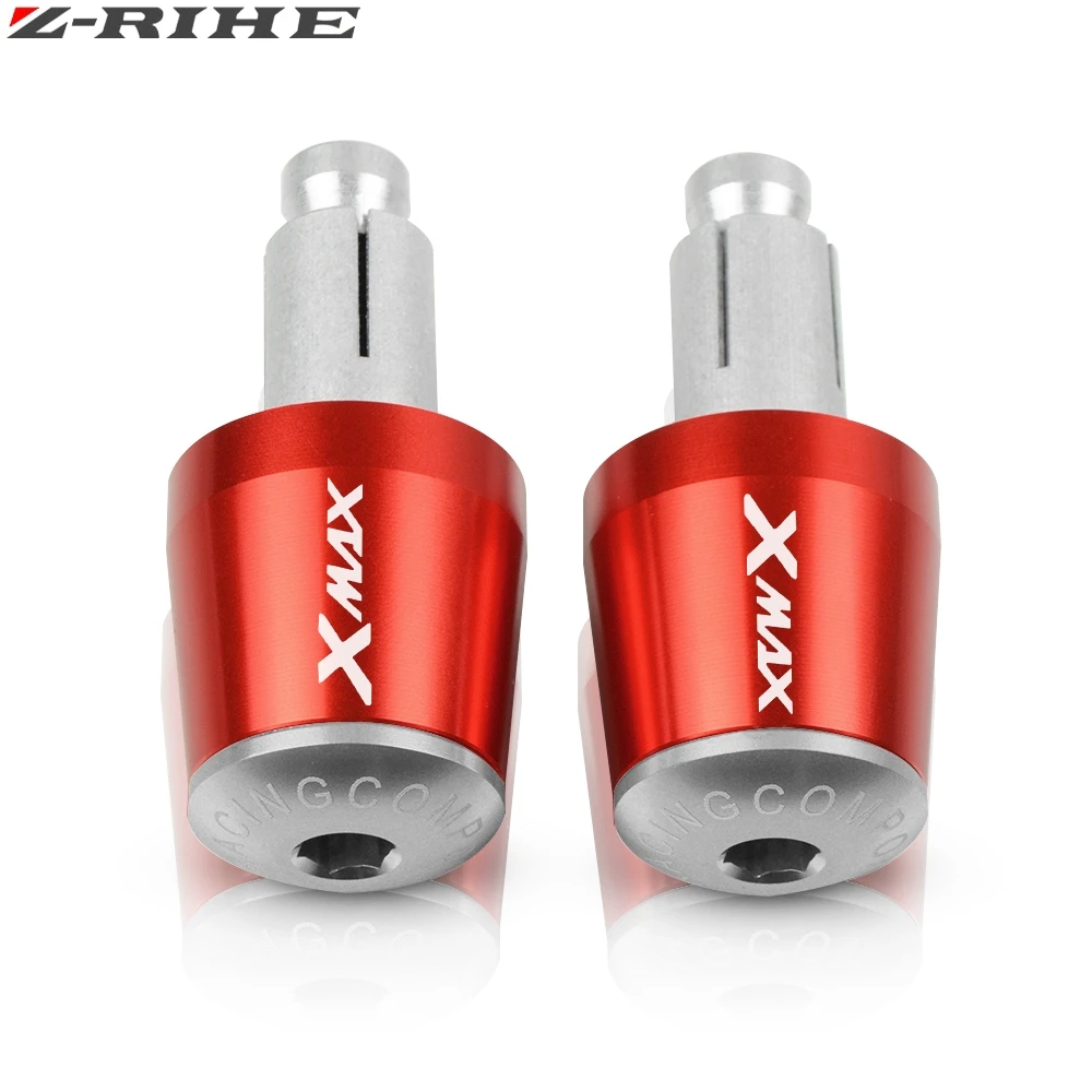Red Silver Аксессуары для мотоциклов XMAX 7/" 22 мм рукоятки «Грипсы» Торцевая Крышка для Yamaha xmax 125 250 300 400 X MAX - Цвет: Red Silver