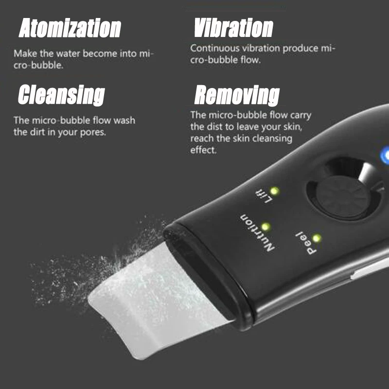 Goede Ultrasone Huid Scrubber Verwijderen Gezichtsverzorging Tool Facial Lift Removal Peeling Machine Verwijderen Mee-eter Vuil Rimpels Verminderen Vlekken
