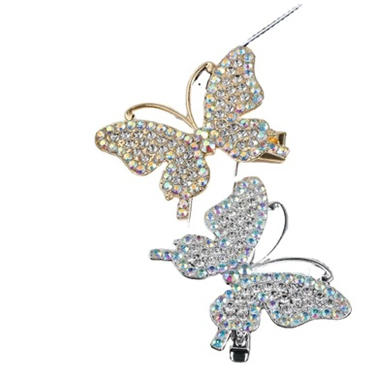 

New 2021 Korean elegant ladies fashion retro shiny alloy material rhinestone bow hairpin women's hair accessories