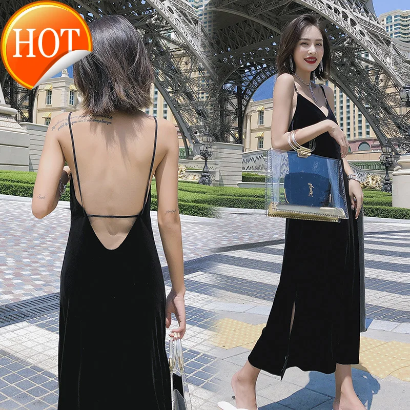 

Super fairy temperament halter dress female summer seaside vacation beach skirt slim slimming suspender long skirt 2021