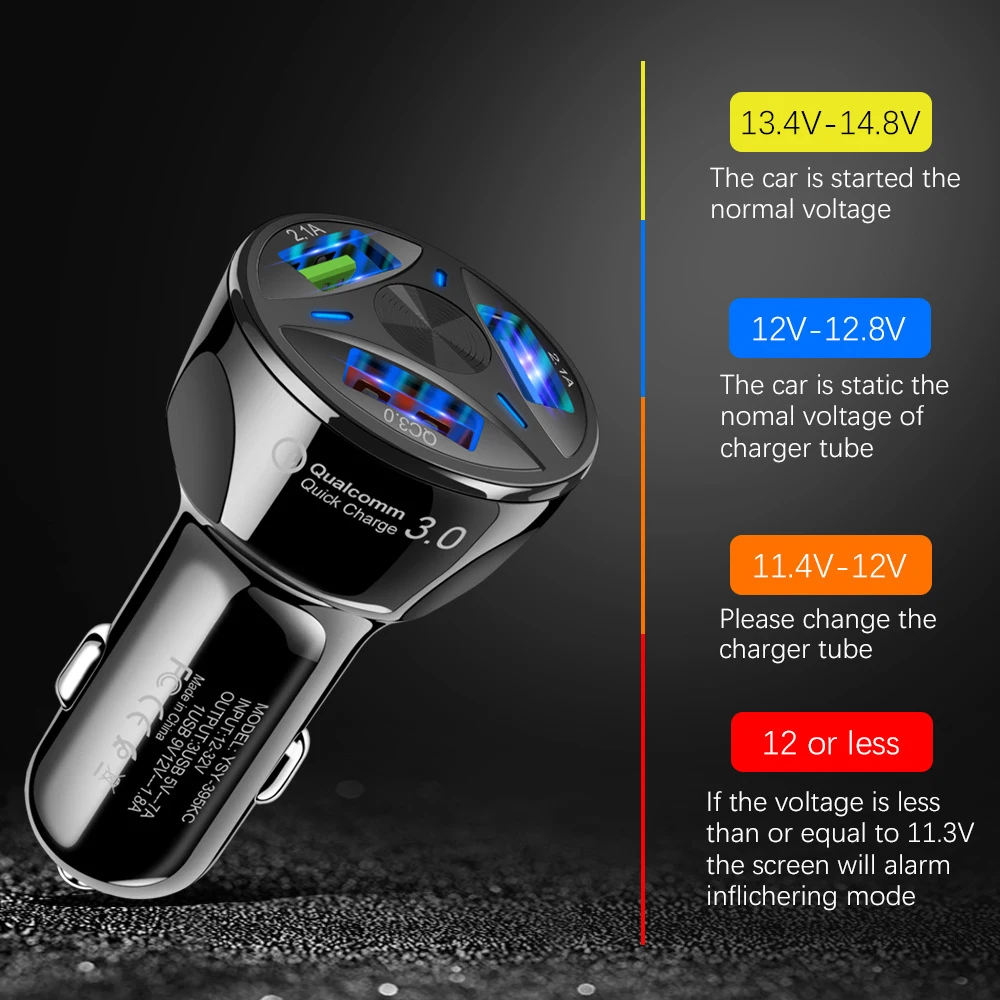 Автомобильное зарядное устройство с USB-портами для быстрой зарядки QC3.0 Nissan Qashqai j10