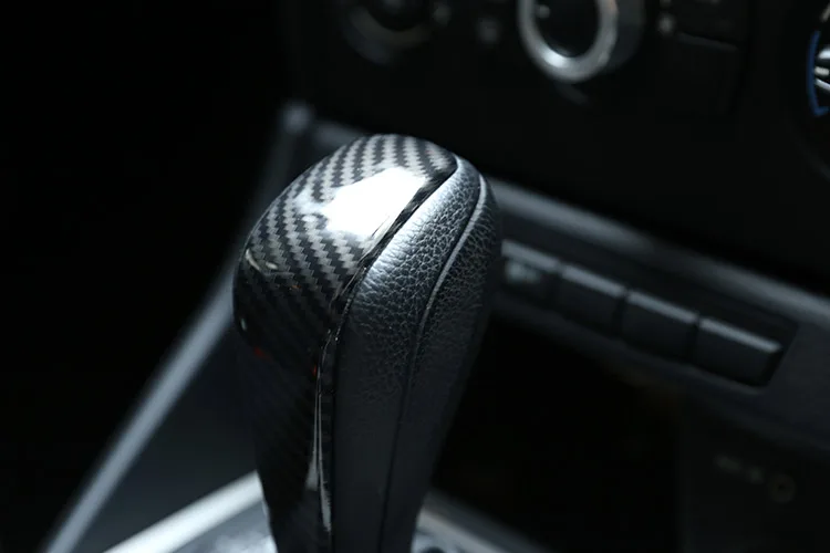 Для E48 E61E64 E65 E85 E86 E83 E53 E81 E82 E87 E90 E91 E92 E93 F01Carbon волокна Стиль, АБС-пластик, автомобильный Шестерни сдвиг голова накладка