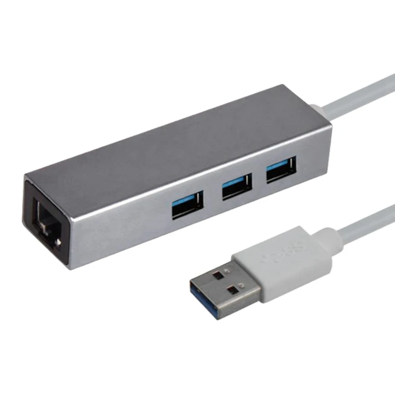 

Сетевой адаптер USB3.1 Gigabit Ethernet + концентратор с 3 портами USB 3,0 к RJ45 10/100/1000M Lan Card для Windows 10