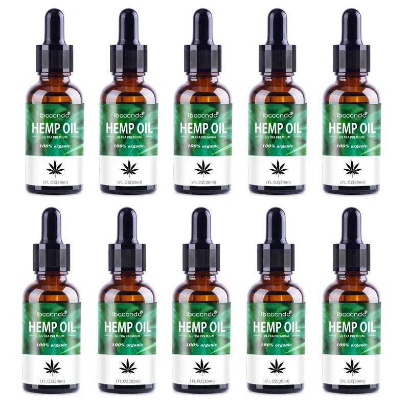 

New Wholesale 10pcs Organic Oil Hemp Oil for Pain & Stress Relief Bio-active Hemp Oil Drops Help Sleep Herbal Essence