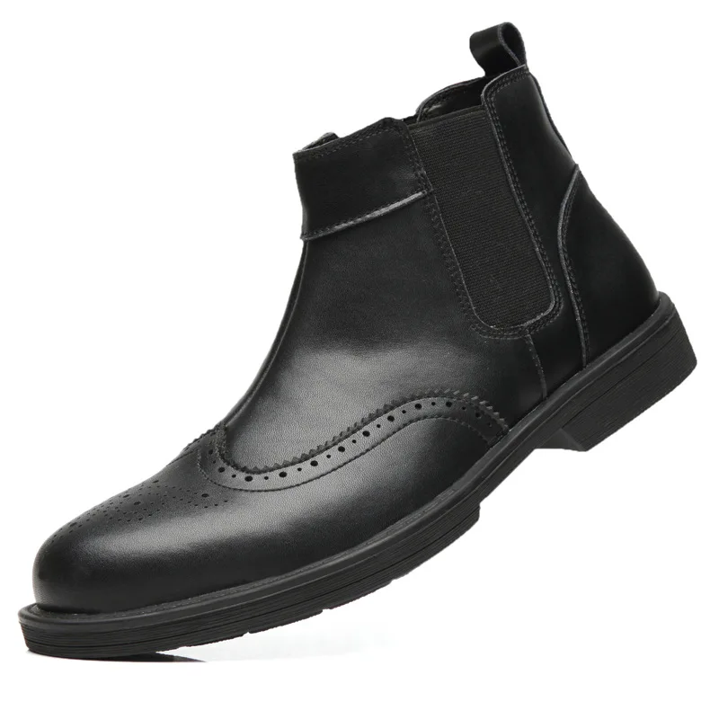 

Классические высококачественные ботинки для верховой езды 2021, мужские кожаные ботинки челси Broch с вырезами на английском языке, Нескользящ...