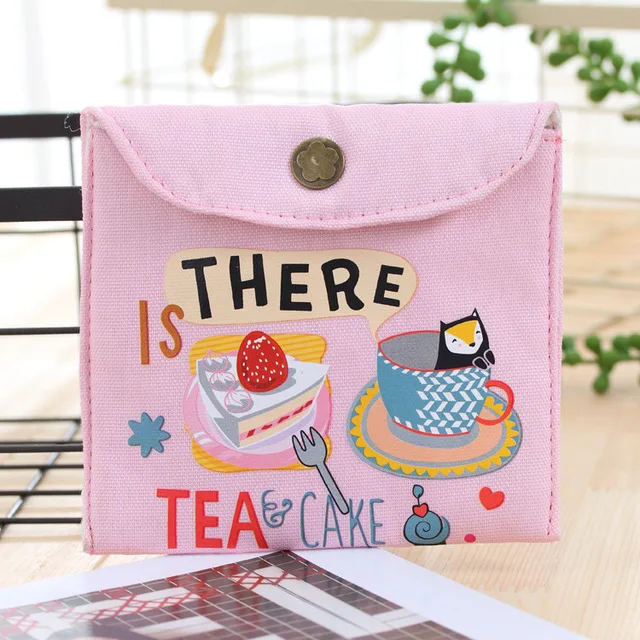 pink Подгузник для девочек, гигиеническая салфетка, сумка для хранения, холст, гигиенические прокладки, посылка, сумки, портмоне, органайзер для ювелирных изделий, сумка для кредитных карт, чехол - Цвет: pink