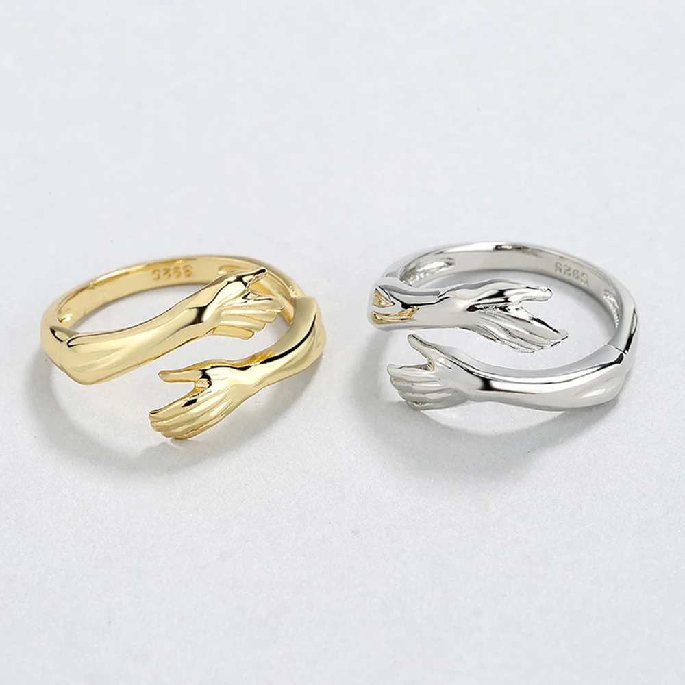 

1pcs New Creative Love Hug Couple Open Ring Fashion Ladies Men Punk Open Ring Jewelry Anniversary Special Gifts for Lovers