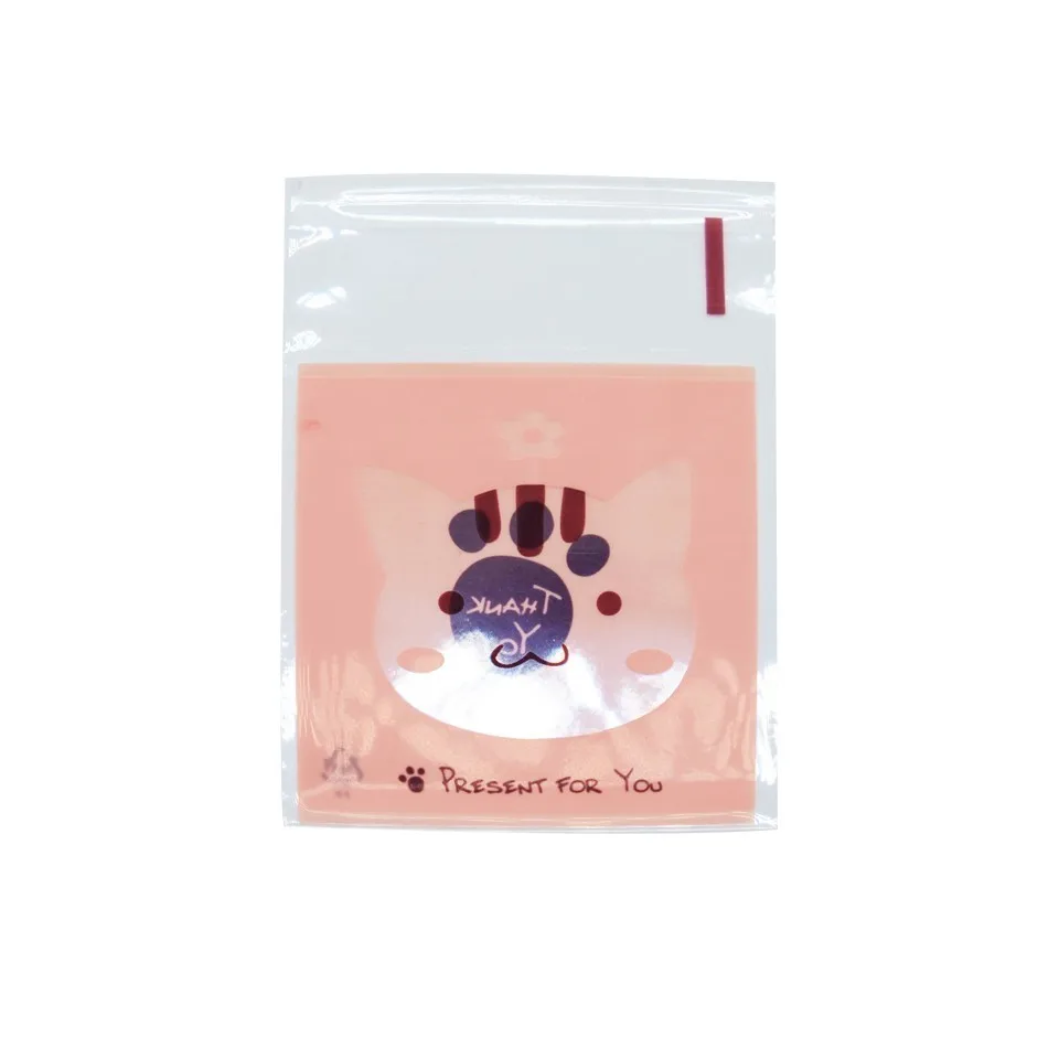 Pink Cat 2 50/100 шт пластиковые конфеты и печенье само-герметизирующий пакет мультфильм Подарочная сумка для выпечки мешок для дня рождения свадьбы вечеринки ребенка душа Декор - Цвет: Pink Cat 2