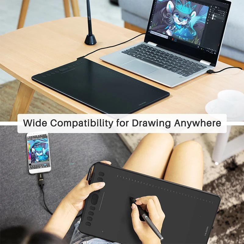 HUION H1161 графический планшет для рисования поддержка наклона цифровой планшет поддержка наклона на 8192 уровень с ручкой без аккумулятора стилус с перчаткой