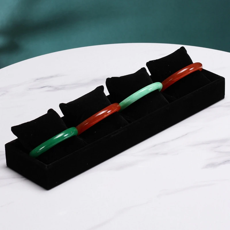 

Bracelet Watch Display Case 4 Slot Velvet Jewelry Organizer Trays Holder